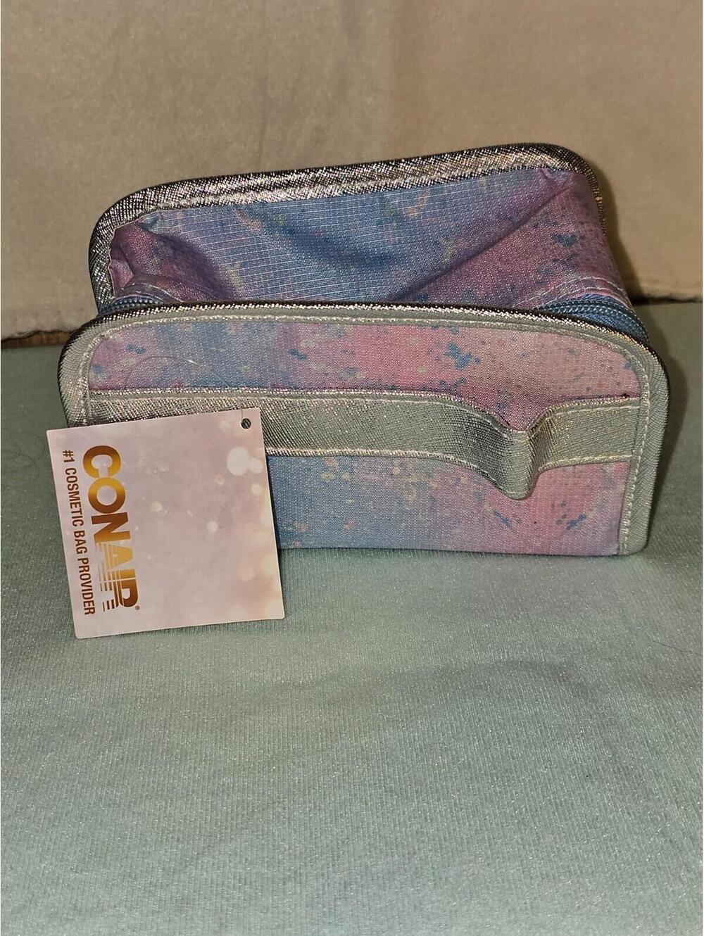Conair Cosmetic Bag – Holographic Pastel Makeup Organizer Travel Pouch